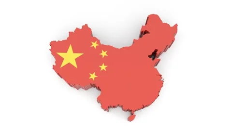 China map on white background animation Stock Footage 162827173