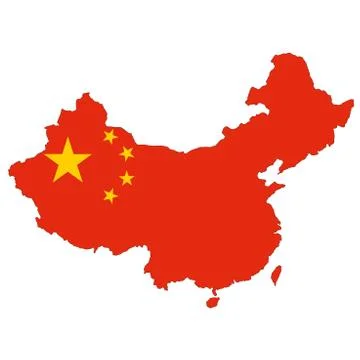 China map on white background with clipping path Stock Illustration