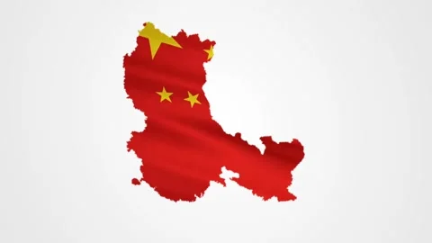 China Maps Flag Rotation Stock Footage 197073878