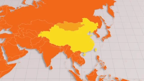 China on maps zooming Video stock 76109130