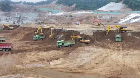 China: Mega waterway project begins construction in Yichang Stock Footage 336556987