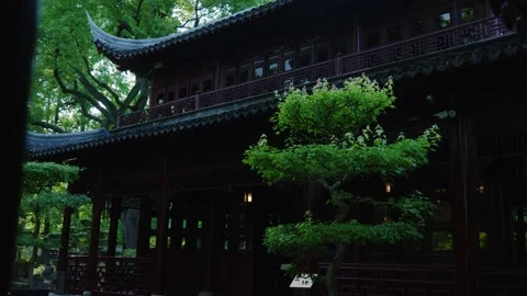 China Ming Dynasty Temple Surrounded By Greenery Stock Footage 342335262