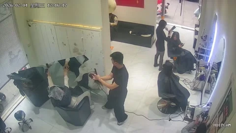 China: Mirror collapses without warning inside shop in Shandong, China Stock Footage 329650266