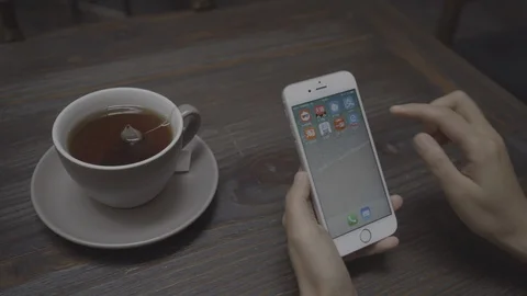 China mobile tech, using smartphone Stock Footage 113895635