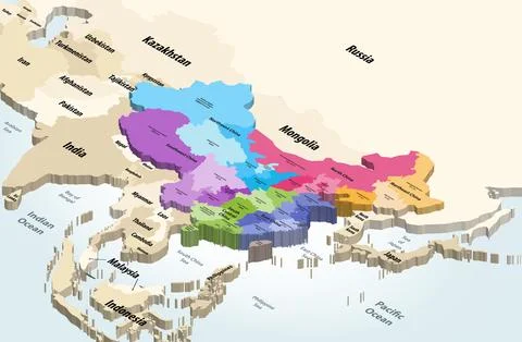 China municipalities vector map Stock Illustration