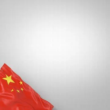 China - national flag and gradient background - square format - 3D illustrati Illustrazione stock