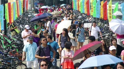 China National holiday tourists Stock Footage