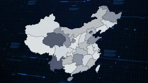 China network map Stock Footage 87977384