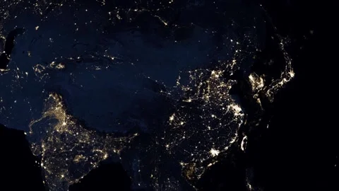China at Night From Space Vidéo 339017805