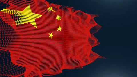 China Particle Flag Vídeos de archivo 175823401