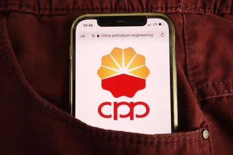 China Petroleum Engineering logo on mobile phone Stock Photos