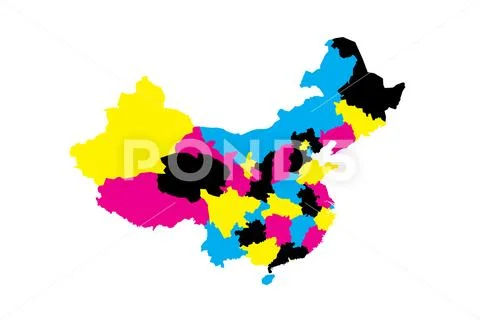 China political map of administrative divisions Illustration #239225848