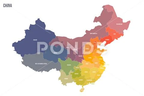 China political map of administrative divisions Illustration #249801124