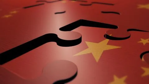 China puzzle flag 3d render Stock Illustration