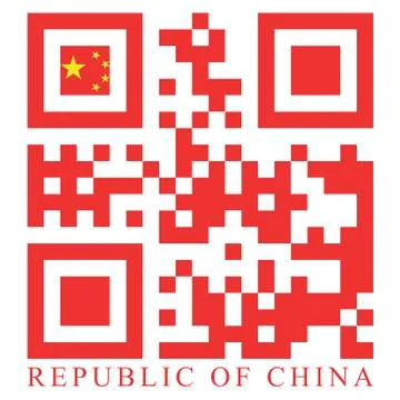 China qr code flag, vector Stock Illustration