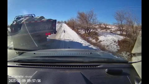China: Quick Thinking on an Icy Road Video stock 322088170