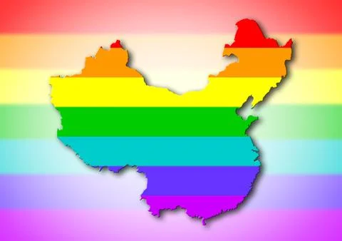 China - rainbow flag pattern Stock Illustration