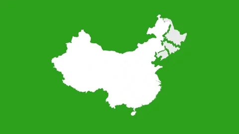 China Regions Map Highlight on Green Screen Animation 動画素材 332750633
