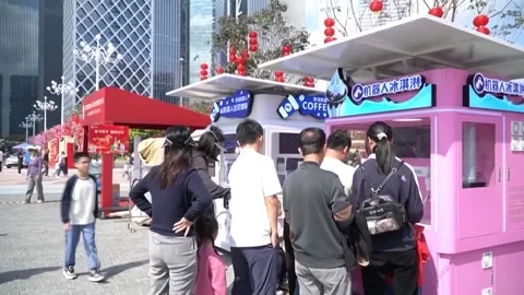 China: Robots venturing into broader scenarios in China's tech hub Shenzh... Stock Footage 330860759