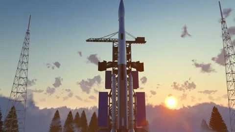 China rocket and satellite launch base Stock Footage 288168849