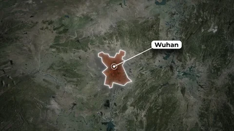 China Satellite Zoom-in Map Animation with Wuhan City Highlighted Animation Stock Footage 323735202