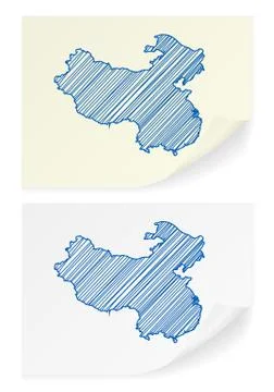 China scribble map Stock Illustration