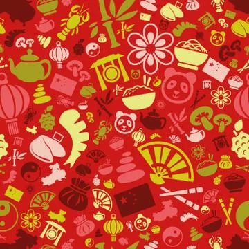 China seamless pattern Stock Illustration