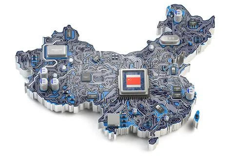 China semiconductor industry, computer chips manufacturing  and artificial .. Stock Photos