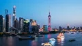 China Shanghai, Day to Night, Shanghai Skyline, TimeLapse. 4k or 4k+ Resolution