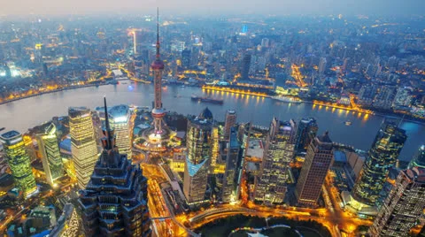 China Shanghai, day to night, time lapse. Please Search Featured Clip: 78526879. Stock Footage