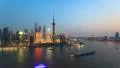 China Shanghai Huangpu River at Dusk, Timelapse. HD Footage