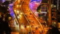 China Shanghai, Traffic Lights Trail On Overpass Bridge At Night, Time Lapse. 4k or 4k+ Resolution