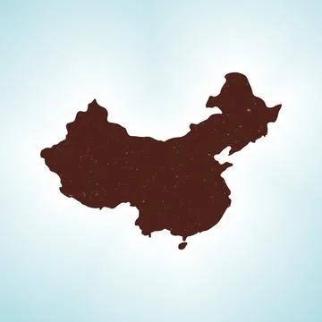 China shape on gradient background. Country map with scratch texture . Chin.. Stock Illustration
