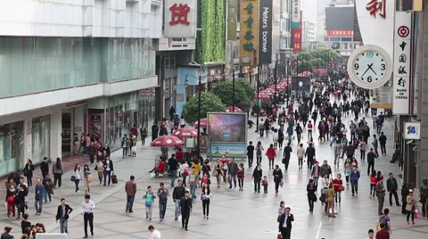 China shopping district Stock Footage 32498224