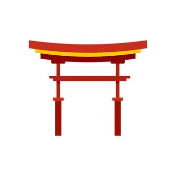 China sightseeing icon flat isolated Stock Illustration