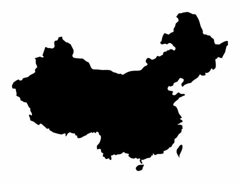 China silhouette map Stock Illustration