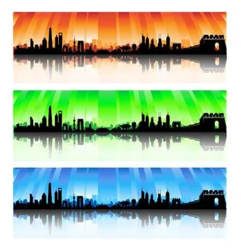 China skyline set Stock Illustration