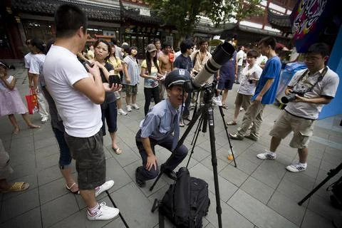 China Solar Eclipse -  22 Jul 2009 Stock Photos