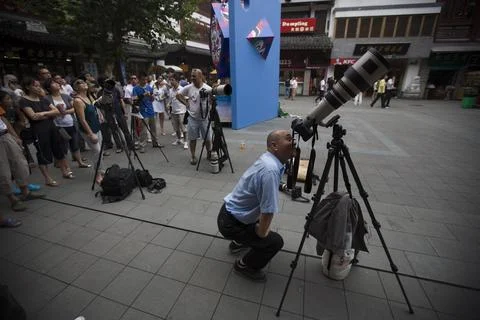 China Solar Eclipse -  22 Jul 2009 Stock Photos