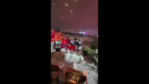 China: Sparks ignite hillside fire during National Day fireworks show in ... Stock Footage 320830583