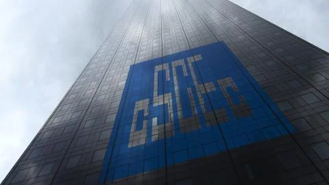 China State Construction Engineering Corporation logo on a skyscraper facade Stockillustratie