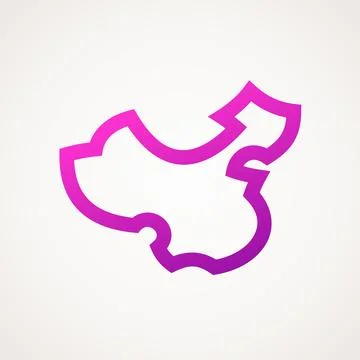 China - Stylized outline map Stock Illustration