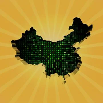 China sunburst map with hex code illustration Stock Illustration
