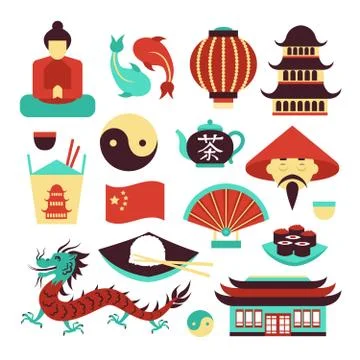 China symbols set イラスト素材