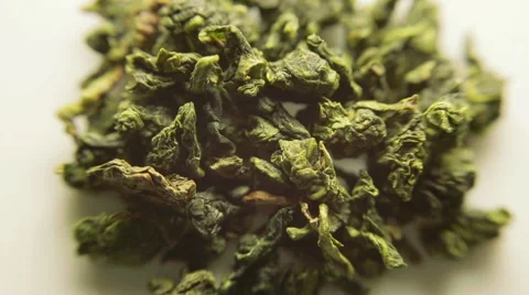 China tea closeup white background macro Stock Footage 49046338