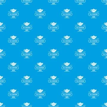 China tea pattern seamless blue Stock Illustration