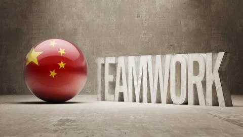 China. Teamwork Concept. Stock Illustration