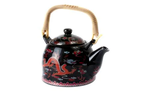 China teapot isolated on white background Stock Photos