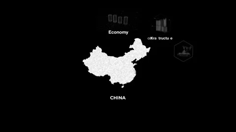 China technology map with animated charts Stock Footage 340965762