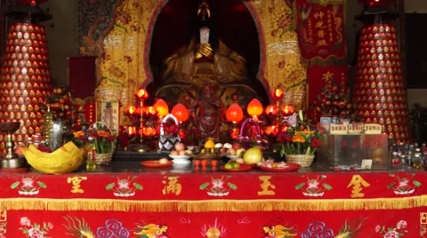 China Temple interior landscape Stock Footage 42685700